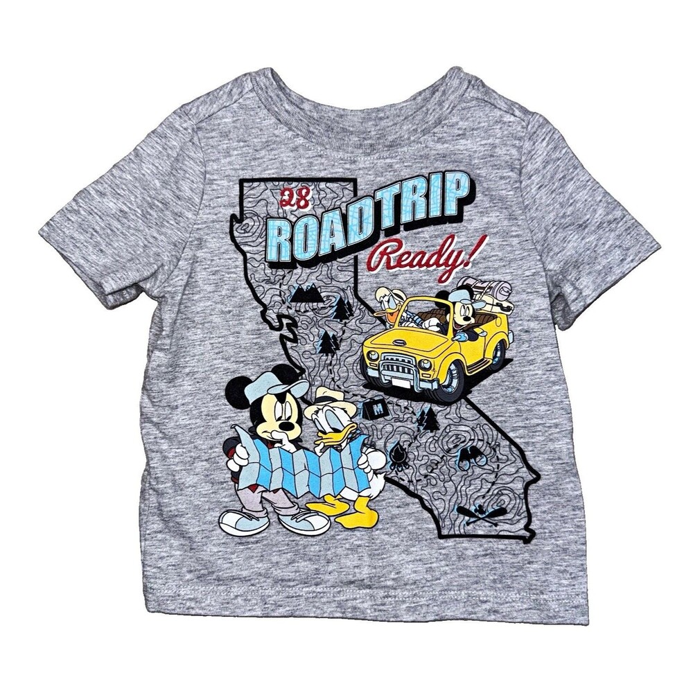 Old Navy Disney Mickey Mouse Donald Duck Boys 12-18M Gray Graphic Crew Neck Tee